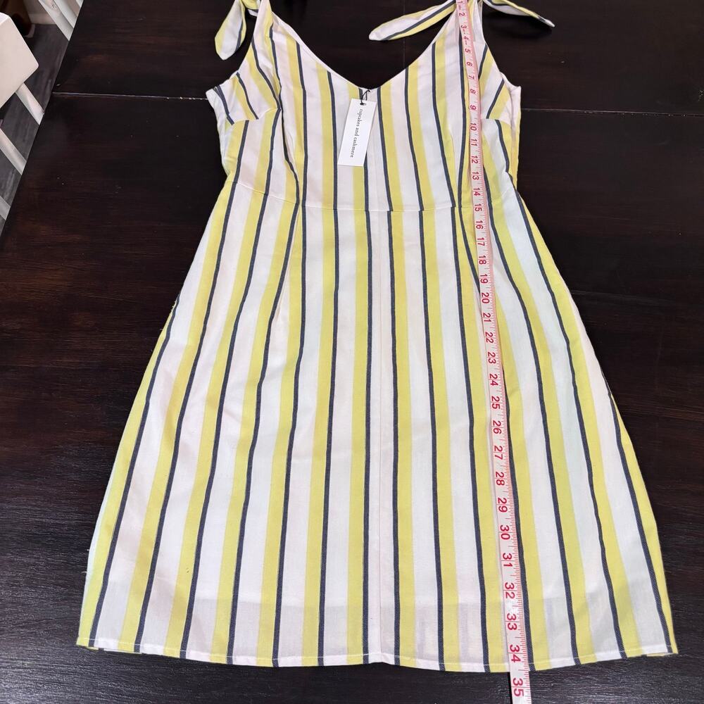 Cupcakes and Cashmere Marguerite Striped Mini Dress Sz Quiet Luxury Coastal sz4 - Picture 8 of 9